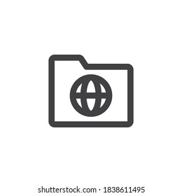 Browser folder line icon. linear style sign for mobile concept and web design. Network folder outline vector icon. Symbol, logo illustration. Vector graphics