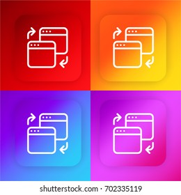 Browser four color gradient app icon set