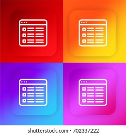 Browser four color gradient app icon set