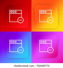 Browser four color gradient app icon set