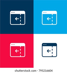 Browser four color material and minimal icon logo set in red and blue