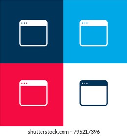 Browser four color material and minimal icon logo set in red and blue