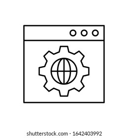 Browser, gear, global, SEO icon. Simple line, outline vector elements of commerce icons for ui and ux, website or mobile application