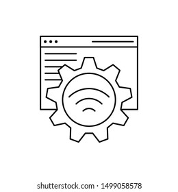 Browser gear setting wifi smart icon. Element of Internet in life icon