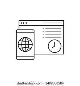 Browser global smartphone smart icon. Element of Internet in life icon