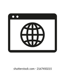 Browser and globe icon. Internet and Network collection vector illustration