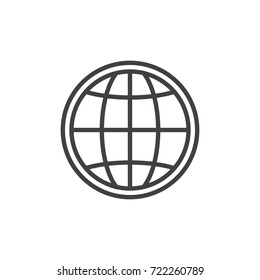 Browser globe line icon, outline vector sign, linear style pictogram isolated on white. Symbol, logo illustration. Editable stroke