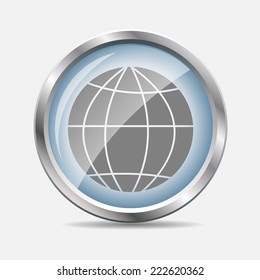 Browser Glossy Icon Vector Illustration