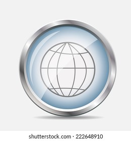 Browser Glossy Icon Vector Illustration