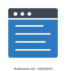 browser glyph colour vector icon