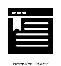 browser glyph flat vector icon