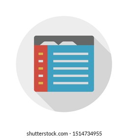 browser glyph flat vector icon