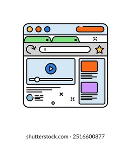 Browser Glyph Icon, Vector illustration