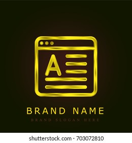 Browser golden metallic logo