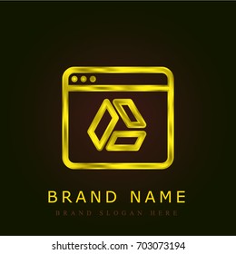 Browser golden metallic logo
