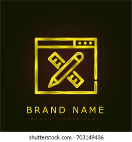 Browser golden metallic logo
