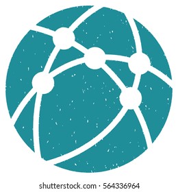 Browser grainy textured icon for overlay watermark stamps. Flat symbol with dust texture. Dotted vector soft blue ink rubber seal stamp with grunge design on a white background.