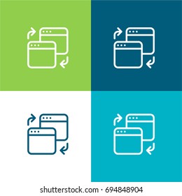 Browser green and blue material color minimal icon or logo design