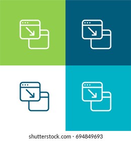 Browser green and blue material color minimal icon or logo design