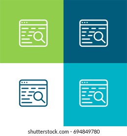 Browser green and blue material color minimal icon or logo design