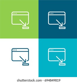 Browser green and blue material color minimal icon or logo design