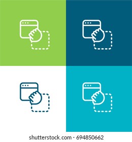Browser green and blue material color minimal icon or logo design
