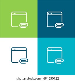 Browser green and blue material color minimal icon or logo design