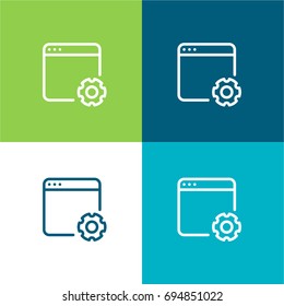 Browser green and blue material color minimal icon or logo design