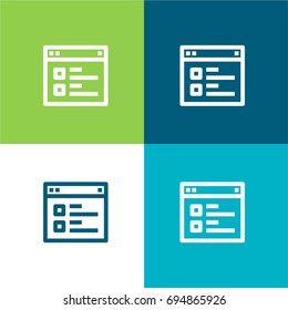 Browser green and blue material color minimal icon or logo design