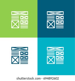 Browser green and blue material color minimal icon or logo design