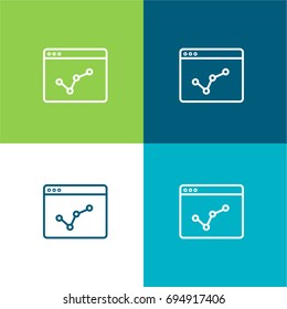 Browser green and blue material color minimal icon or logo design