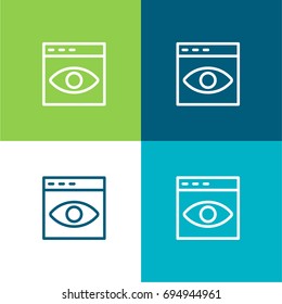 Browser green and blue material color minimal icon or logo design