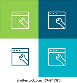 Browser green and blue material color minimal icon or logo design
