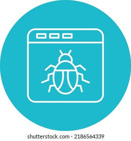 Browser Hacked line circle icon vector image. Can also be used for web apps, mobile apps and print media.