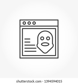 Browser Hijack vector out line icon