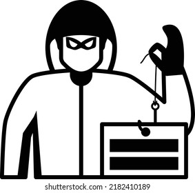 browser hijacker Concept, Theft and Pickpocket vector icon design, White Collar Crime symbol, Computer crime Sign, security breakers stock illustration