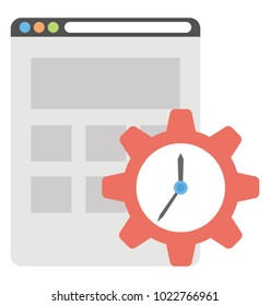 Browser history management, flat vector icon 