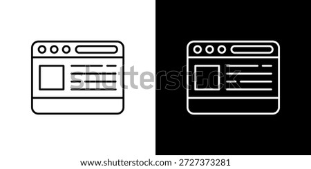 Browser icon black and white outline.