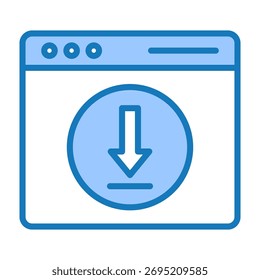 Icono del navegador Azul Dualtone Design Ilustración vectorial
