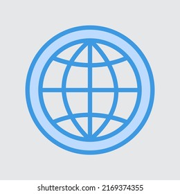 Browser icon in blue style about user interface, use for website mobile app presentation