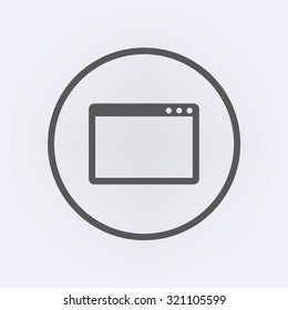 Browser icon in circle . Vector illustration