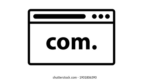 Browser icon with com sign. Web icons