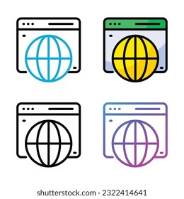 Browser icon design in four variation color