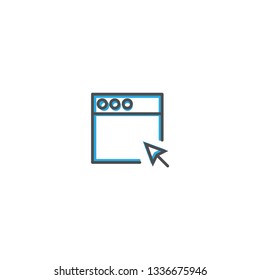 Browser icon design. Interaction icon line vector illustration design