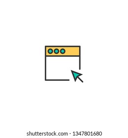 Browser icon design. Interaction icon vector illustration