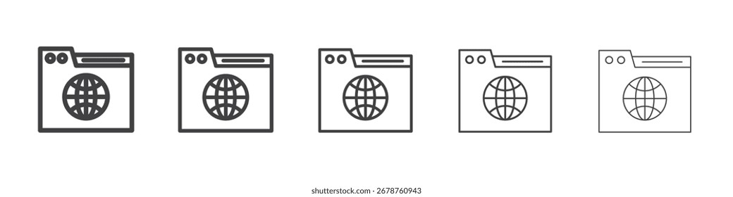 Design des Browsersymbols, Logo, App, Benutzeroberfläche. Vektorgrafik, EPS