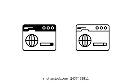 Browser icon design with white background stock illustration