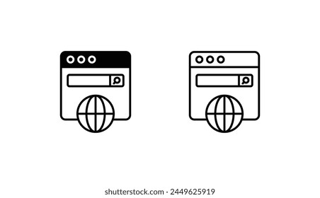 Browser-Icon-Design mit weißem Hintergrund Stock-Illustration