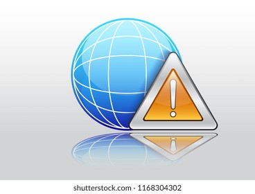 browser icon with exclamation sign