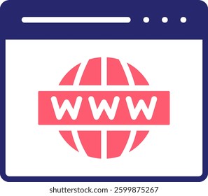Browser Icon Fill Vector Illustration